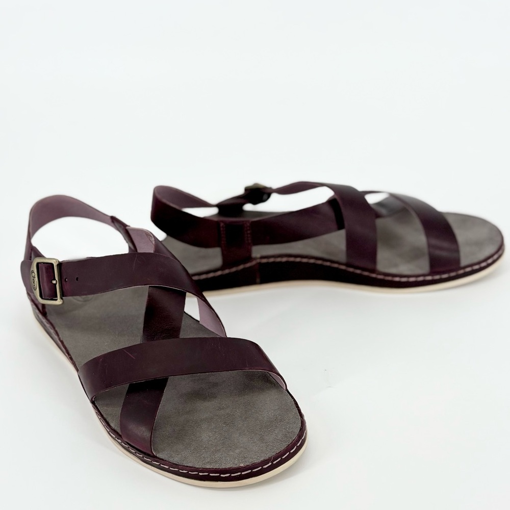 Chaco Leather Wayfarer Classic Z Sandal in Fig - Picture 4 of 15